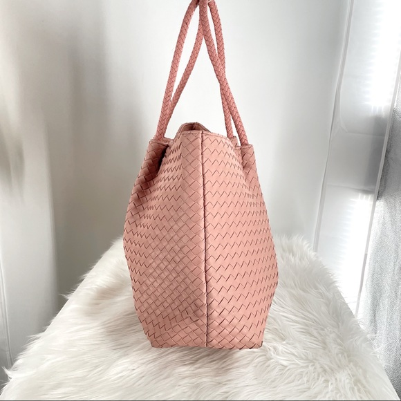 SALE TODAY Lulu Dharma Large Dusty Pink Napa Woven Vegan Leather LIKE NEW - Picture 4 of 9